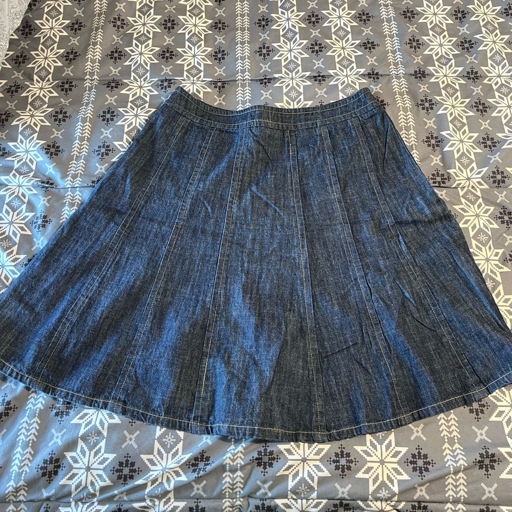 Christopher & Banks Dark Blue A-Line Skirt - Picture 4 of 4